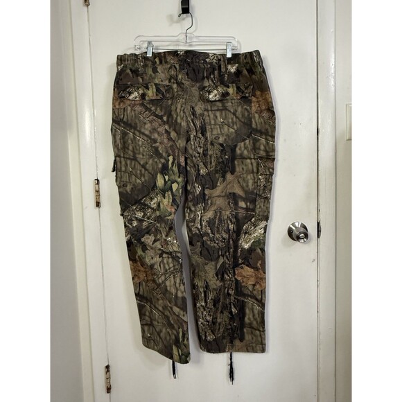 Mossy Oak Camo Cargo Pants Mens XXL (44-46) Hunting Elastic Side Waist Tie Legs - Picture 9 of 16